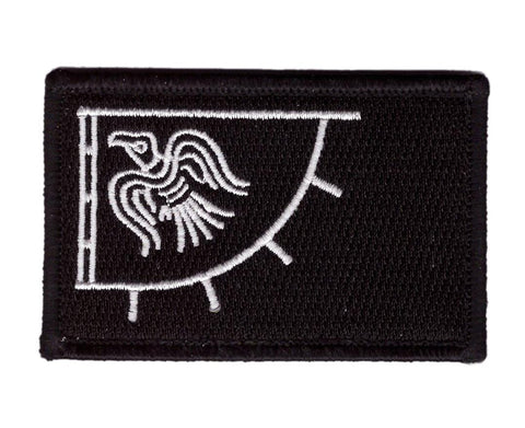 Odin's Raven Flag Patch (Embroidered Hook) (Black/White)