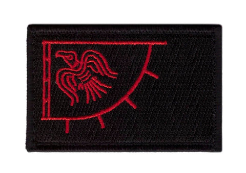 Odin's Raven Flag Patch (Embroidered Hook) (Black/Red)