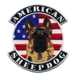 American Sheepdog K9 Flag Patch (Embroidered Hook)