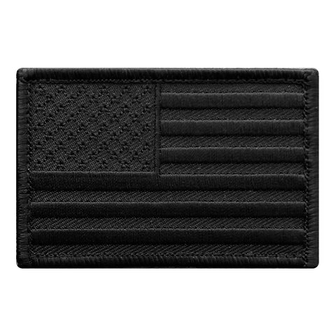 American Flag Patch (Embroidered Hook) (Black/Black)