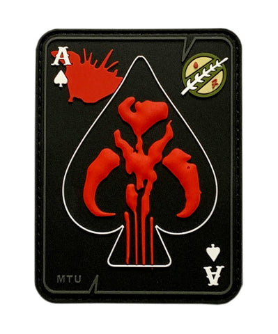 Mandalorian Bounty Hunter Boba Fett Ace Spade Dead Card Patch (PVC Rubber-“Hook Brand” Fastener -BH7)
