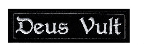 Deus Vult Patch (Embroidered Hook) (Black)
