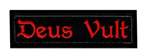 Deus Vult Patch (Embroidered Hook) (Red)