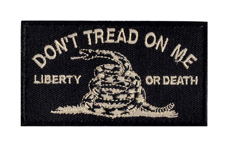 D.T.O.M. Gadsden Flag Liberty or Death Patch (Embroidered Hook) (Black)