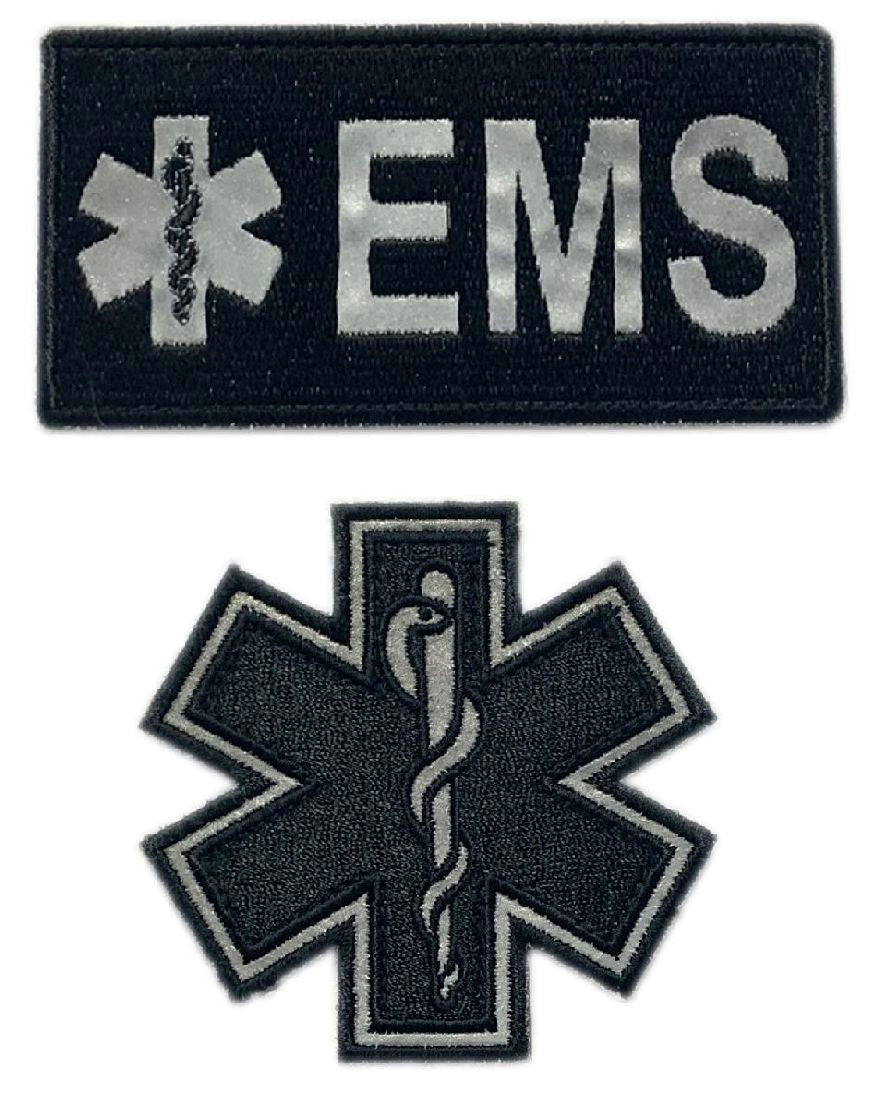 Reflective EMT EMS Paramedic Medic Patch [2PC Bundle “Hook Brand” Fa