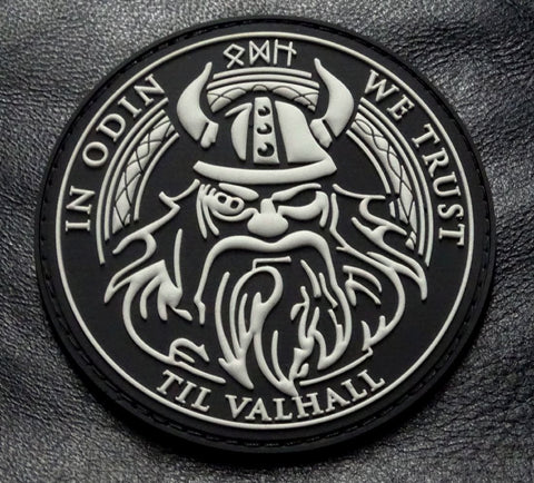 In Odin We Trust Til Valhall Patch PVC Black and White