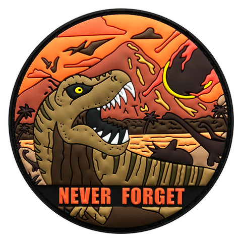 Dinosaur Never Forget Asteroid Humor Patch PVC