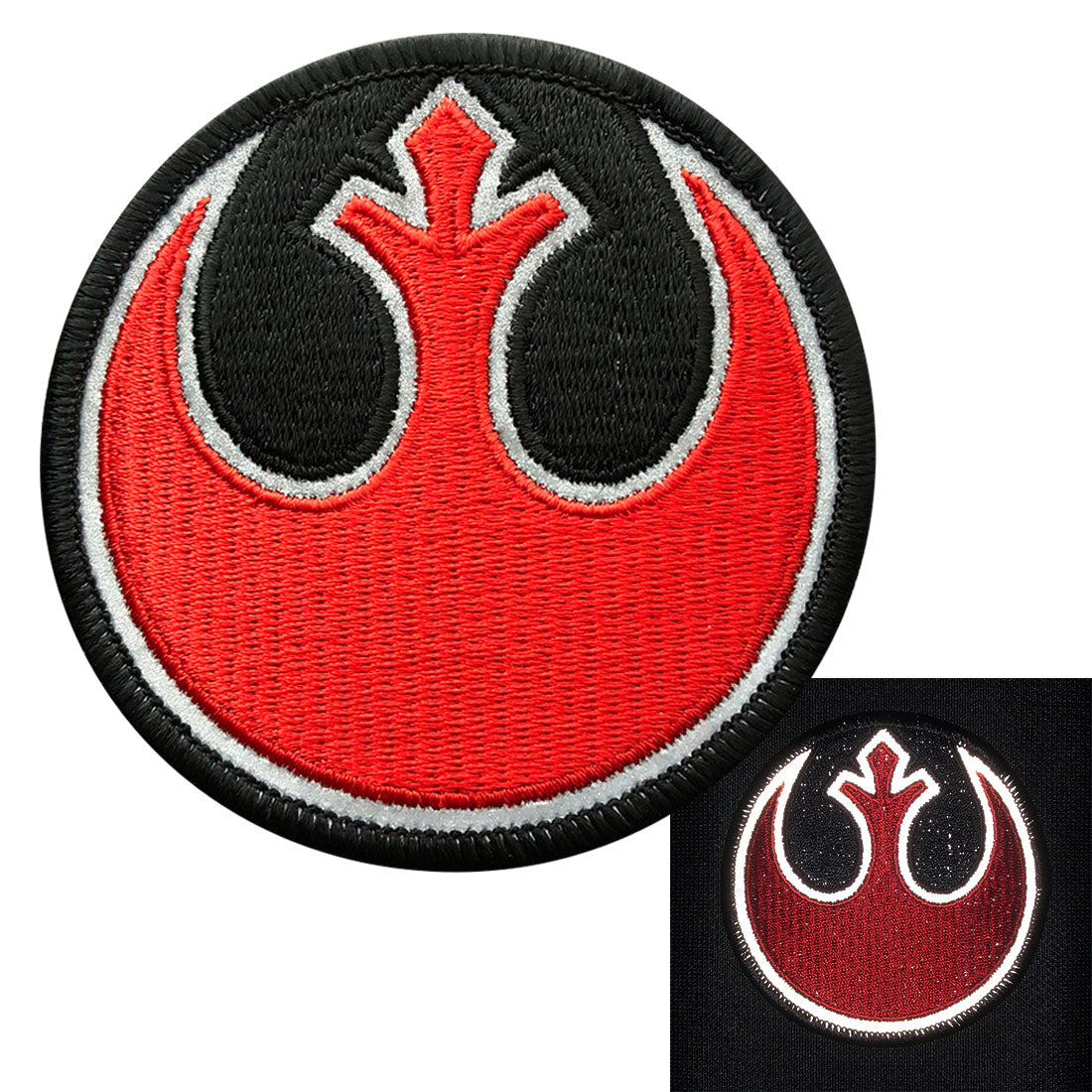 Star Battles Rebel Alliance Patch (Iron On) (Red/Reflective)