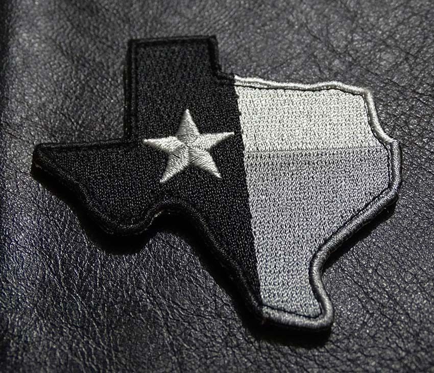 Texas State Flag Patch (Embroidered Hook) (Black/Grey) – MILTACUSA