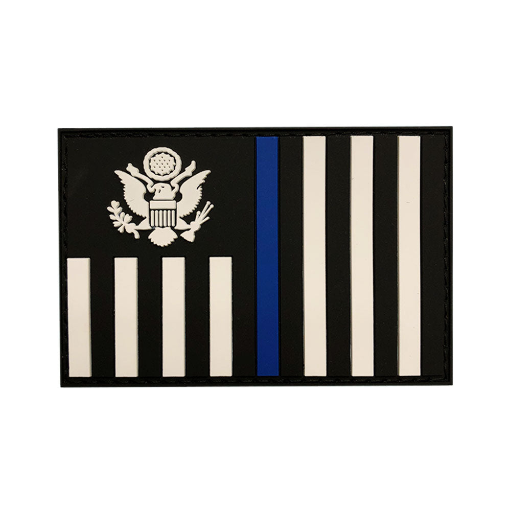 Texas Subdued Thin Blue Line Morale Patch - Hook Backed For UBACS, Vests, Bags
