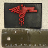 30 PVC Special order of Medic and Police Red with black 3.0 x 2.0
