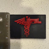 30 PVC Special order of Medic and Police Red with black 3.0 x 2.0
