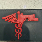 30 PVC Special order of Medic and Police Red with black 3.0 x 2.0