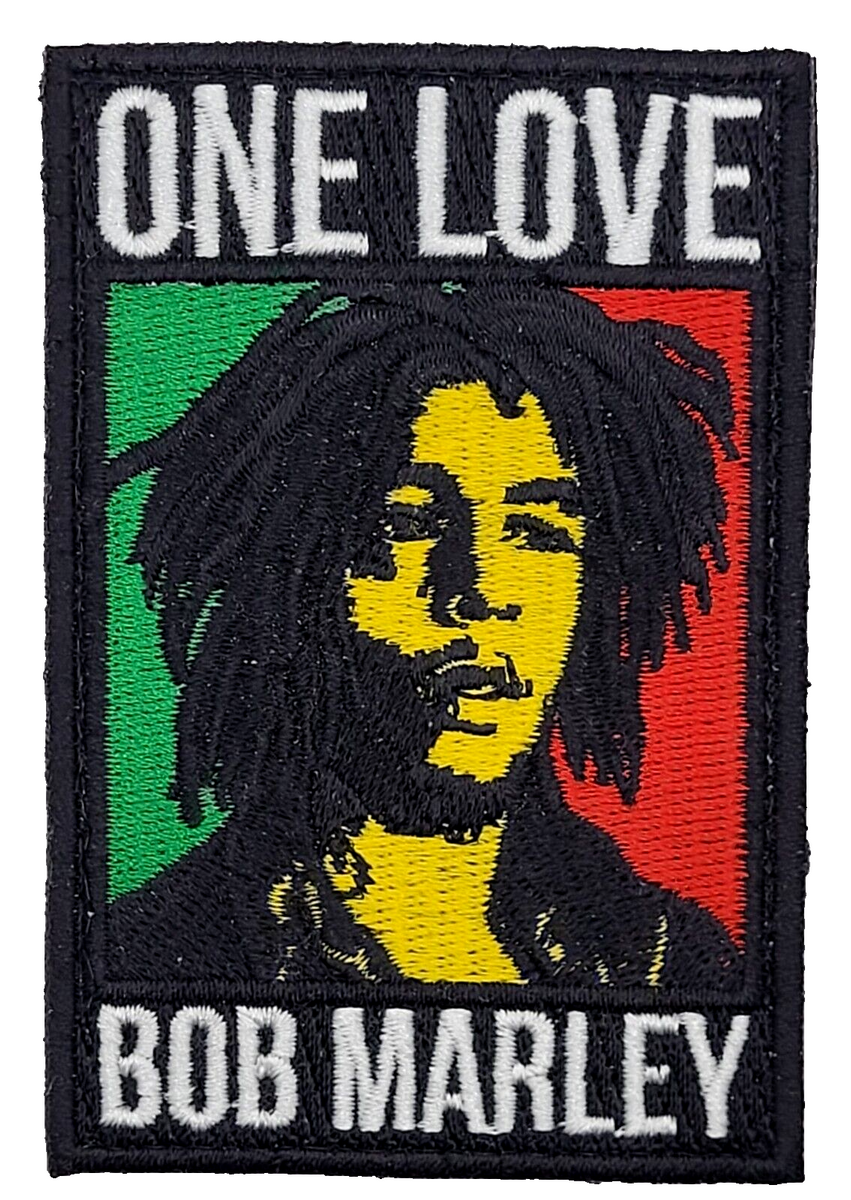 One Love Bob Marley Tactical Embroidered Patch [Hook Fastener] 3.5 x 2 ...