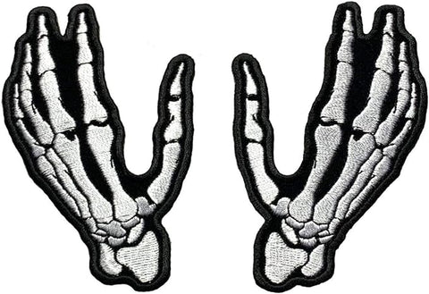 Skeleton Hands Left and Right Patch (2PC Hook Fastener Backing - LR1)…