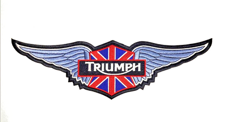 Triumph Motorcycles Racing Embroidered Iron On Biker MC Patch [11.5" X 3.5"]