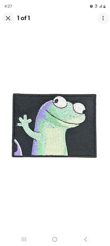 Lizard Lizard Meme Iron on Sew on Patch 3x2.5 Inch