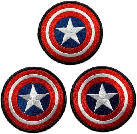 Captain America Avenger Embroidered Patch [3PC -Iron on Sew on -3.5 inch]
