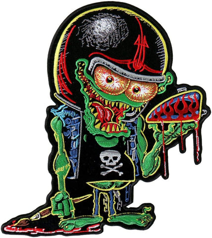 Miltacusa Low Brow Monster Embroidered Patch [4.0 X 3.0 - Iron on Sew on]