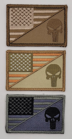 Buy 3 Pieces American Flag Tactical Skull Patch [Hook Fastener Backing MTP 1,2,PSN1]