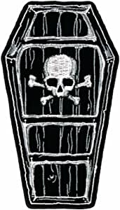 Coffin Skull Bones Dead Man Jacket Vest Back Patch [11.0 X 6.0 -Iron on Sew on]