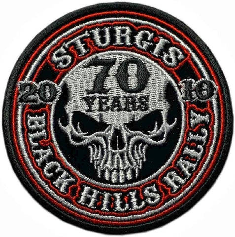 2010 Sturgis Rally 70th Anniversary Stencil Skull Patch [Iron on sew on -SP12]