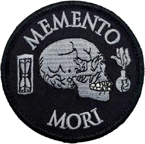 Memento Mori Embroidered Patch [3.0 inch -Hook Fastener Backing -MM6]