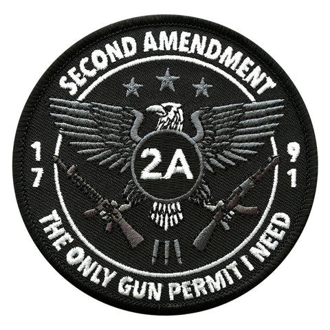 2nd Amendment 1791 US Constitution America Gun Permit Patch (Iron On)