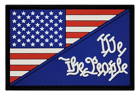 We The People Morale PVC Patch (3.0 X 2.0 - Hook Backing -PVC Rubber -DT10)