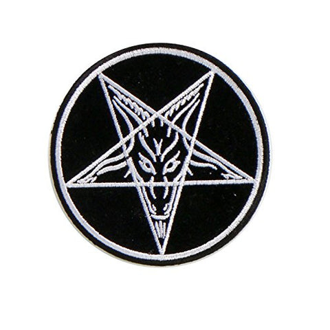 PENTAGRAM GOAT, High Thread Iron-On / Saw-On Rayon PATCH - 4" x 4", Exceptional Quality