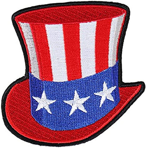 Hot Leathers Uncle Sam Hat Patch (Multicolor, 3" Width x 3" Height)