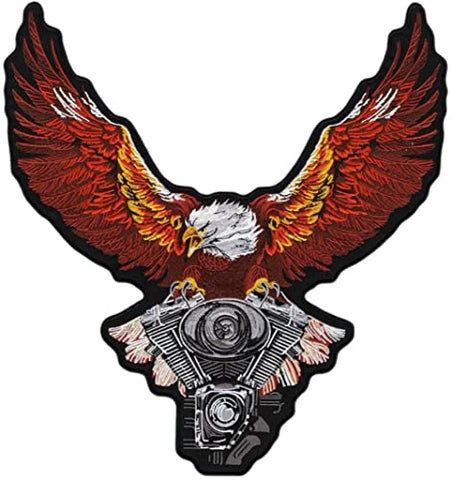 Upwing Eagle Engine Patch 12" | Freedom Patriotic Military | Large Embroidered Iron On - by Nixon Thread Co.