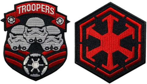 Stormtrooper Sith Empire Logo Galactic Empire Patch [Iron on Sew on - 2PC Bundle]