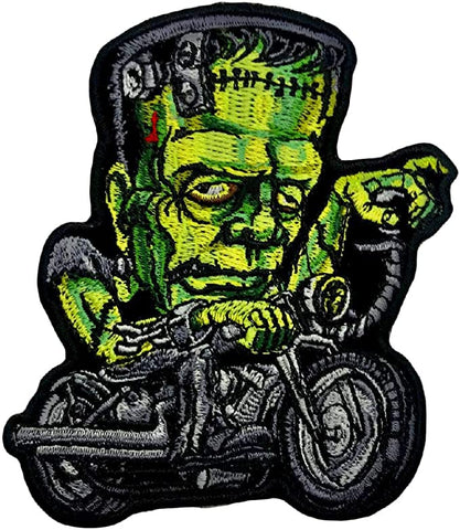 Frankenstein Frankies Sled Embroidered Patch [Iron on Sew on -4.0 X 3.0 inch -FS7]
