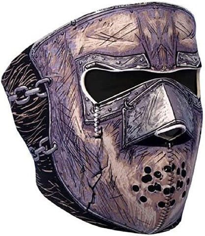 Neoprene Gothic Skull Full Face Motorcycle Mask [Hook & Loop Fastener -One Size]