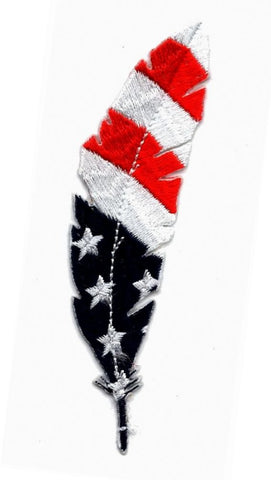 Feather USA Flag Feathers Patriotic Tactical Patch (RED/White) Hook Fastener