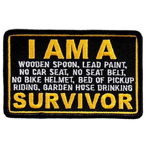 Miltacusa I Am A Survivor"Old School" Tactical Patch [Hook Fastener - 4.0 x 2.5 - SP6]