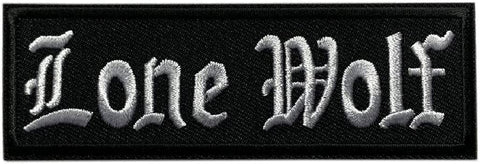 Lone Wolf Name Tag Patch [4.0 X 1.25 - Iron on Sew on -LP6 ]