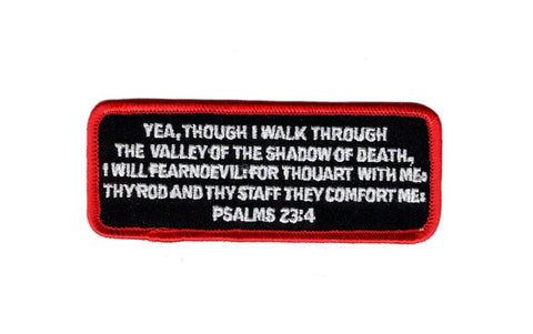 Psalms 23:4 Bible verse Patch (Embroidered Hook)