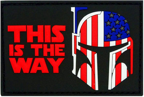 This is The Way Bounty Hunter USA Flag Patch [PVC Rubber -“Hook Brand” Fastener -BT1]
