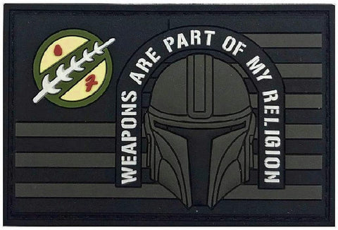 USA Flag Weapons are A Part of My Religion Mandalorian Patch [3D-PVC Rubber - “Hook Brand” Fastener -WR2] Brand: Miltacusa