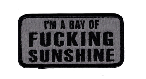 Ray of Sunshine Patch (Iron On) (Grey)