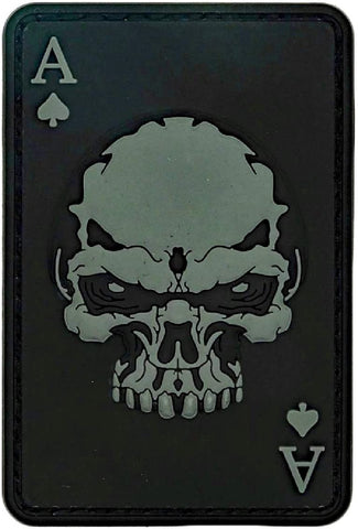 Dead Man's Hand Ace of Spades Dead Card Patch [“Hook Brand” Fastener - 3D PVC Rubber- YS1 ]