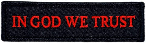 in God We Trust Patch [Iron on sew on - 3.75 X 1.0 -Red/Blk]