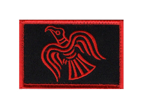 Odin's Raven Patch (Embroidered Hook) (Red)