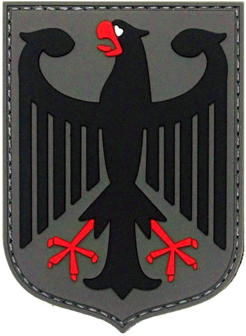 German Eagle Shield Military Patch [3.0 inch -"Hook Brand" Fastener - PVC Rubber -GP2]