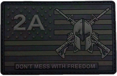 2A 2nd Amendment Molon Labe Don't Mess Freedom Patch [3D-PVC Rubber- 3.5 inch-MG-3]