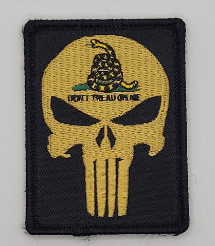 Tactical Skull Don't Tread On Me Patch(Embroidered Hook Fastener)