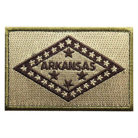 Arkansas State Flag Patch (Embroidered Hook) (Green)