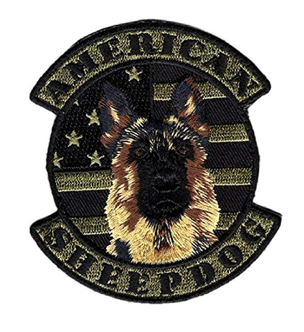 Miltacusa American Sheepdog USA Flag Patch [Iron on Sew on - 3.5 X 3.0 AS8]